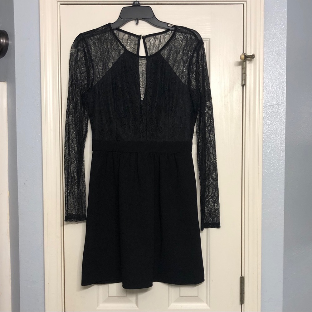 Bcbg black lace cocktail dress